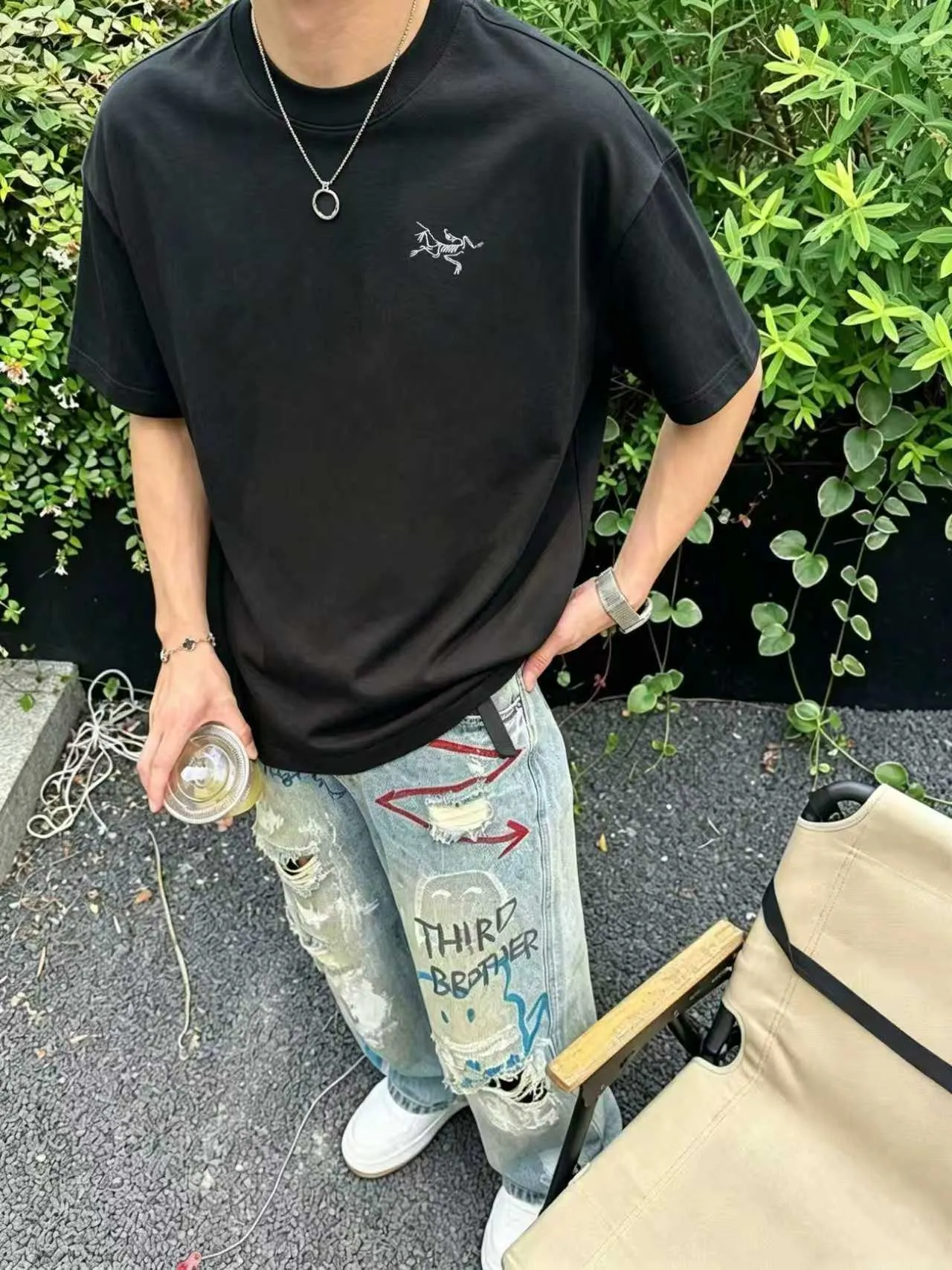 Arc’ter/ logo + New Arrival ， ， ， ， T Same Style。 :Black White Blue Gray Size:S（90-130 ） M（125-140 ） L（135-160 ） XL（160-180 ） XXL（180 ）